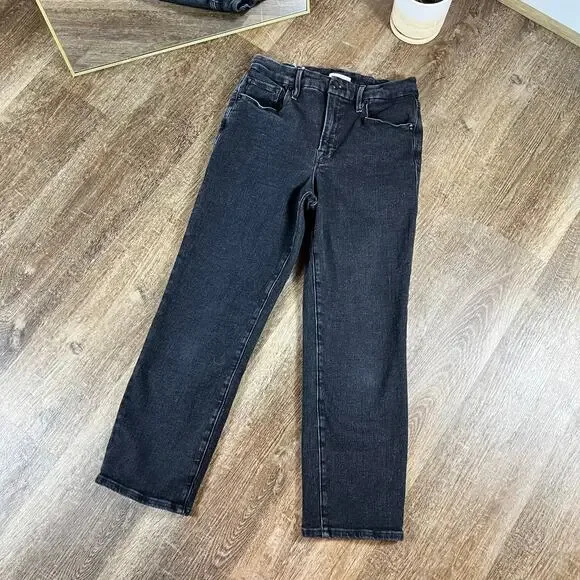 Good American Good Legs Straight Jeans Black Jeans - Picture 2 of 4